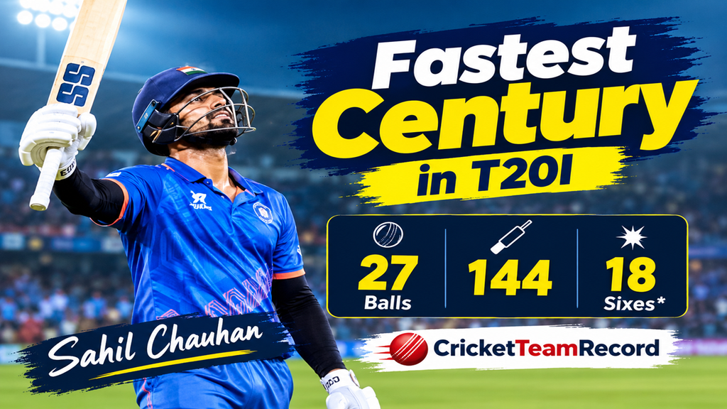 Sahil Chauhan fastest century in T20I