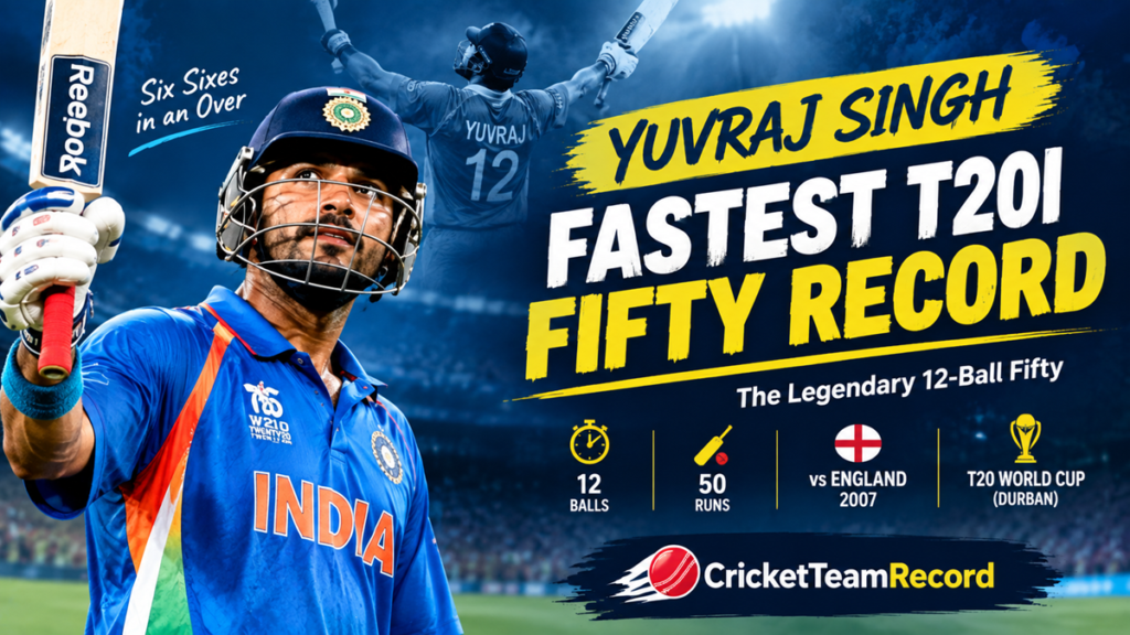 Yuvraj Singh fastest fifty in T20I record