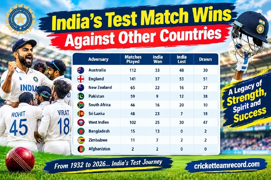 India won how many test matches