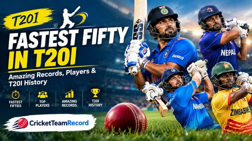 Fastest fifty in T20I cricket records and players