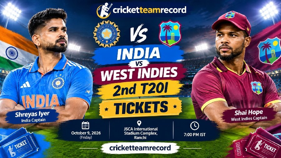 India vs West Indies 2nd T20I Tickets